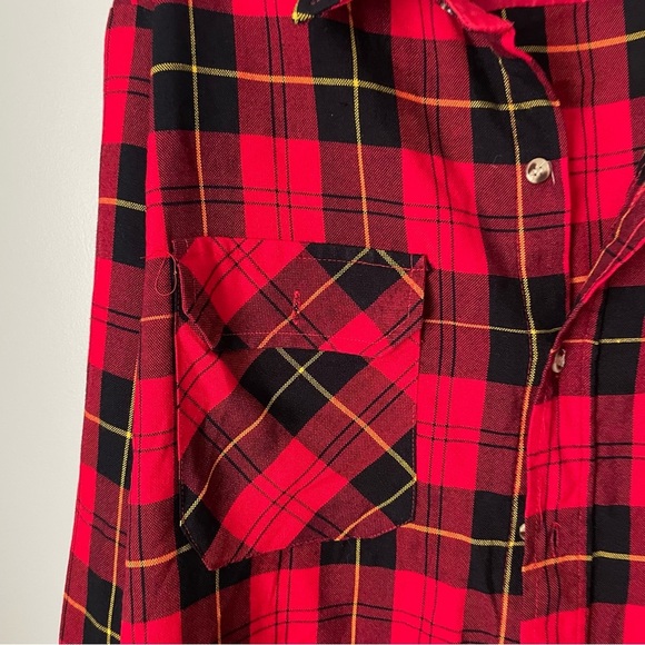 Vintage Northwest Territories Plaid Tartan Red Black Grunge Rocker Size XL - Picture 7 of 14